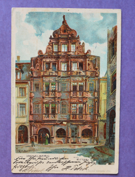 Ansichtskarte AK Heidelberg 1904 Gasthof Zum Ritter Fassade K Mutter Litho